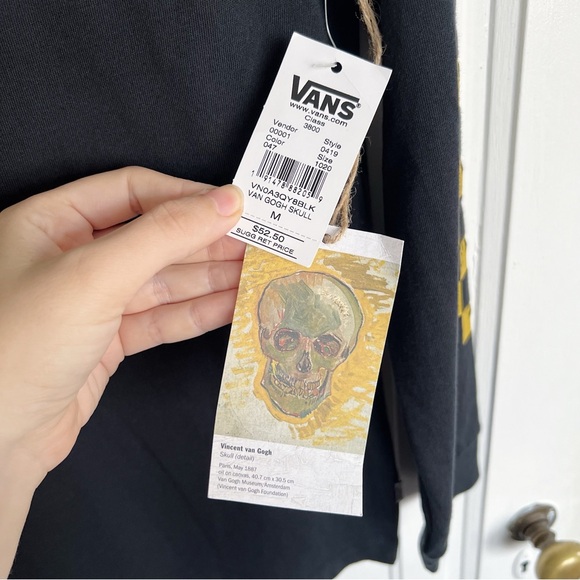 VANS x Van Gogh Museum • Skull Tee long sleeve shirt black yellow limited ed - Picture 8 of 16